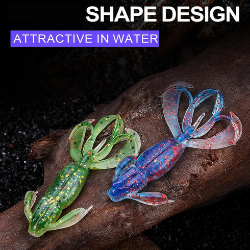 BAIMOQI 10PCS Realistic Shrimp Lures Flexible Construction Rhythm Meditative for Attraction