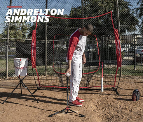 PowerNet Corbin Carroll Baseball Softball Batting Tee - Adjustable Height 27.5" - 44", Portable Collapsible Hitting