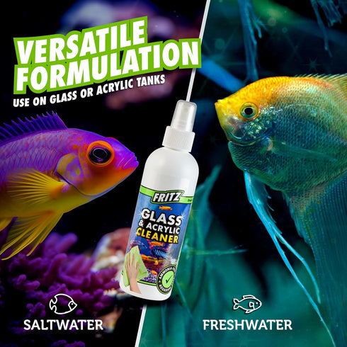 Fritz Aquatics Aquarium Glass & Acrylic Cleaner Spray for a Crystal Clear Tank, 8-Ounce
