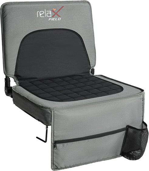 Stadium Seats with Back Support and Cushion, Folding Stadium Chair Includes Shoulder