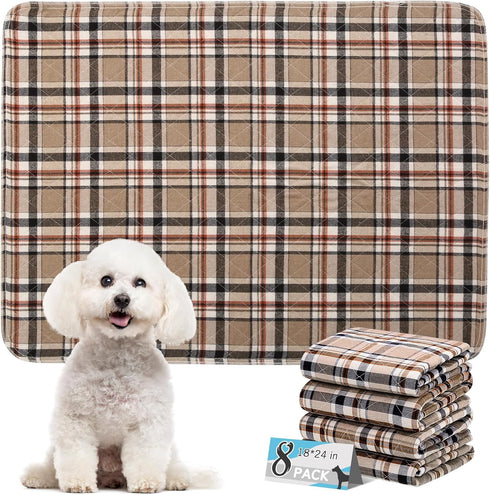 Washable Pee Pads for Dogs - 18x24 8PCS, Whelping Pad for Puppy