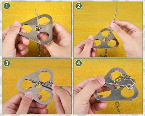 DS. DISTINCTIVE STYLE Stainless Steel Campfire Tripod Plate for Outdoor Cooking - Turn Branches into Camping Tripod