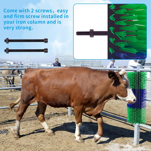 2PCS 8PCS Livestock Scratching Brush, Horse Grooming Brushes Kit With Screws For Cow Goat Cattle Sheep Pig Full