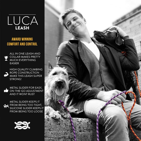 EzyDog Luca All-in-One Slip Collar, Climbing Rope Dog Leash Combo, Best Lead for Control, Training, Small Dogs, Lite