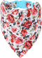 Mile High Life Girl Dog Collars - Cute Bandana Collar, Soft Poly Cotton Fabric for Small Dogs, Flower & Fruit Pattern