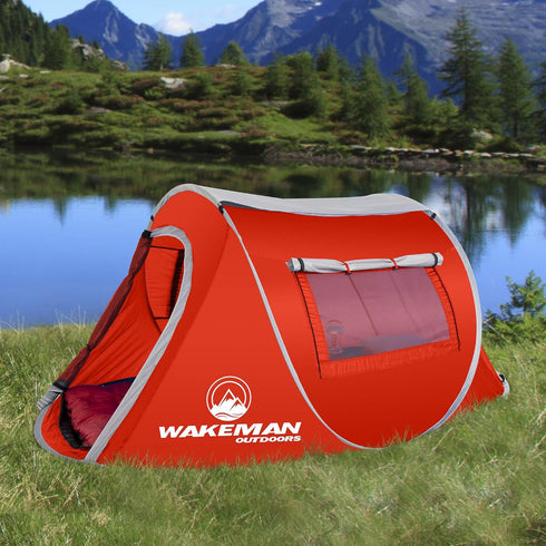 Pop-up Tent 2 Person Collection - Water Resistant Barrel Style Tent for Camping with Rain Fly and Carry Bag