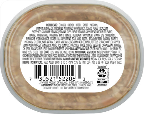 Nature's Recipe Grain Free Chicken Recipe: Savory Broth Wet Dog Food, 2.75 oz Cup, 12 Count