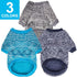 3 Pack Dog Sweater - Warm Soft Pet Clothes for Small Dogs, Medium Large Cats, Winter Christmas (Grey+Navy+Blue, X-Small)