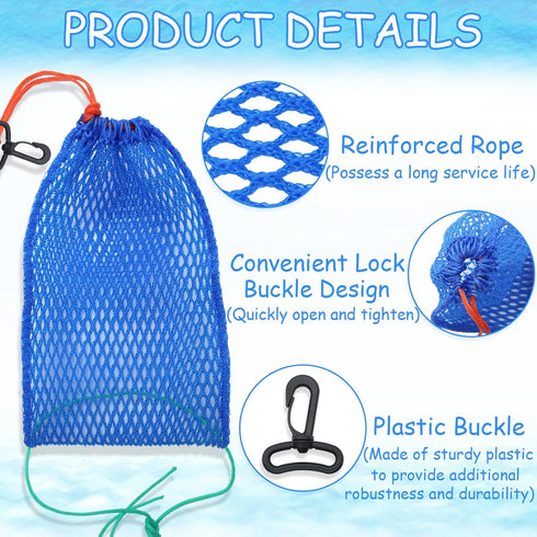 Dzlooppk 2Pcs Crab Trap Bait Bags, Portable Fish Trap with Locker Crab Snare Mesh Bait Traps Crabbing Equipment