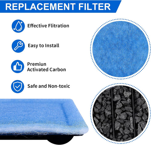 8 Pack Aquarium Filter Cartridge, Compatible for 20 Gallon Fish Tank, Power Filter Replacement for EZ-Change
