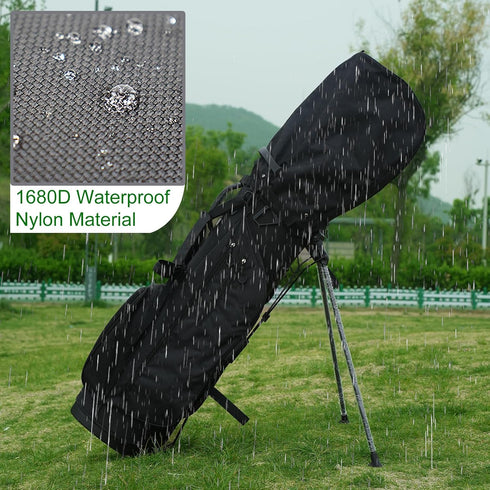 Golf Bag Rain Cover Hood - Universal 1680D Nylon Waterproof Material, Dustproof Club Protector