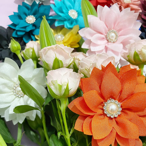 Collar Flowers with Pearl, 20 Pcs Multi-Color Dog Collar Charms for Grooming Accessories for Cats and Dogs