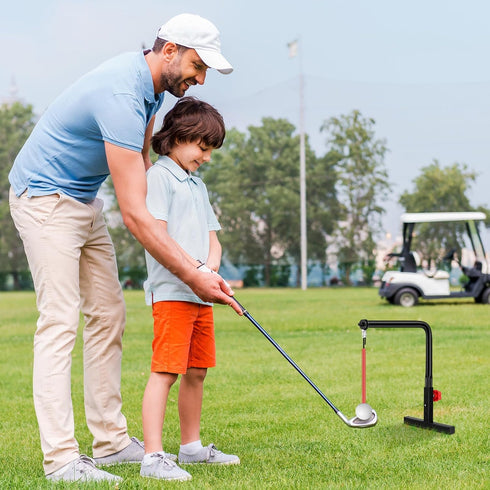 Poen 1 Set Golf Swing Trainer with 3 Height Indoor Practice Simulator Accessories for Golf Swing Training