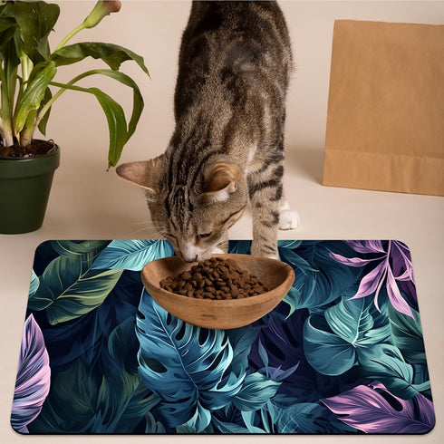 HEAKIERG 16"x19.6", Pet Bowl Mats for Food Cat Dog Cat Play Mat Pet Feeding Rug with Waterproof & Non-Slip Rubber