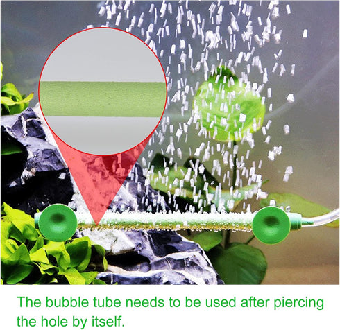 WishLotus 2 Pieces Aquarium Air Stone - Bubble Wall with Suction Cups for Fish Tank