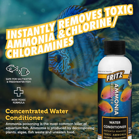 Fritz Aquatics ACCR Water Conditioner, Instantly Removes Toxic Ammonia/Chlorine & Chloramines for Fresh & Salt Water