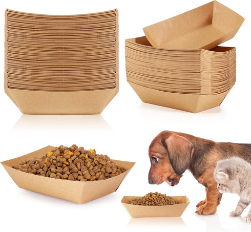 Disposable Pet Bowls, 50 Pcs Lightweight and Portable for Cats and Dogs, Easy to Carry and Store