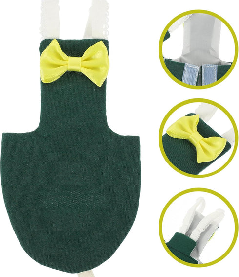 2XL Reusable Bird Diaper Flight Suit for Parakeets and Cockatiels Outdoor Bird Clothing with Padding Dark Green Parrot