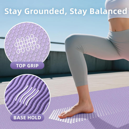 72"x48" 78"x57", 1/4"1/2" Extra Large Yoga Mat or Thick Mat for Women & Men, TPE Non-Slip Pilates Mat for Home Gym