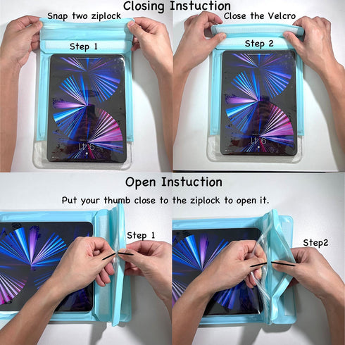 Waterproof Map Case 13 inch, Clear Dry Tablet Bag for Camping, Hiking, Kayaking, Biking, Traveling