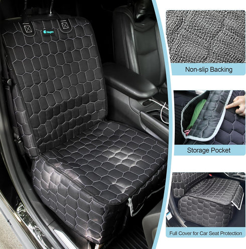 600D Meginc Front Seat Covers for Cars,Waterproof Car Seat Protector with Side Flaps Fabric Front Seat Dog Cover