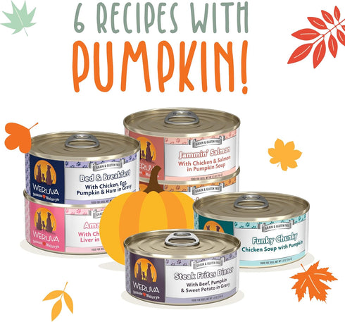 Weruva Classic Dog Food Variety Pack, Let's Give Em' Pumpkin to Talk About, 5.5 oz Can (Pack of 12)