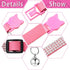 Weewooday 4 Pieces Rhinestones Cat Collars, Breakaway Cat Collar with Bell, Soft Velvet, 4 Colors (XS, Gold, Red, Pink,