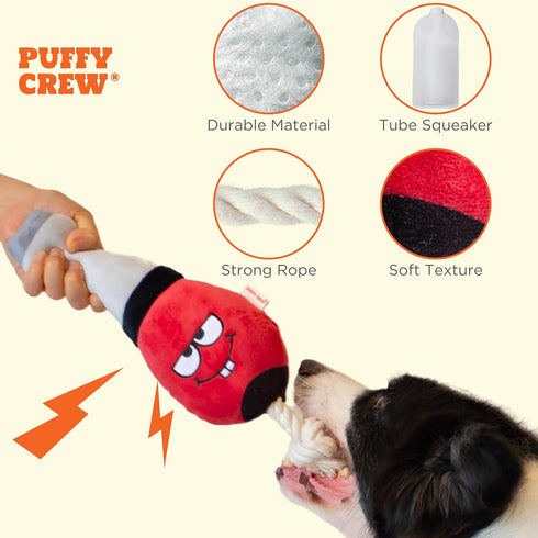 12", Squeaky Dog Plush Toy, Tools Bite_Stick Collection, for Various Sized Dogs (Screwdriver, Large)