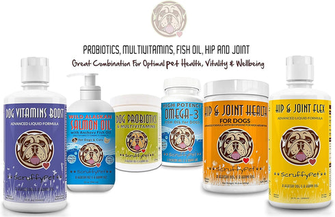 Pure Omega 3 Wild Fish Oil for Dogs with Vitamin E, Highest EPA & DHA Softgels Available, 180ct