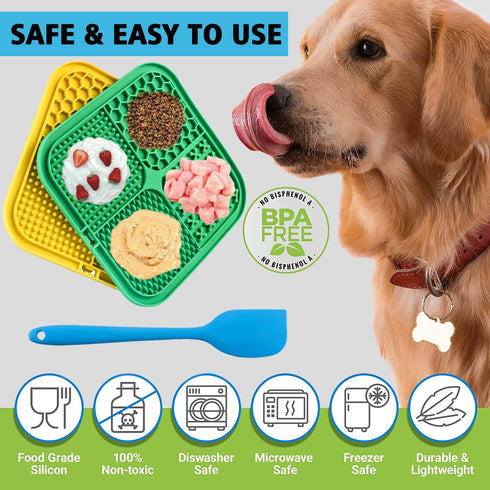 Lick Mat for Dogs, Large Dog Lick Mat with Suction Cups for Anxiety, Peanut Butter Dog Licking Mat Slow Feeder
