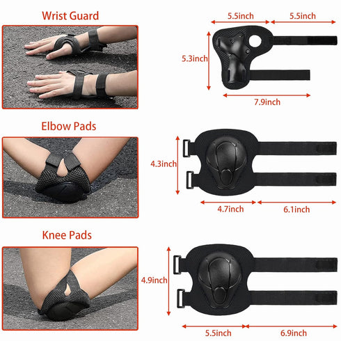 Kids Helmet Set, Adjustable Protection for Children 3-8 Years, Includes Elbow Pads, Knee Pads, Wrist Pads