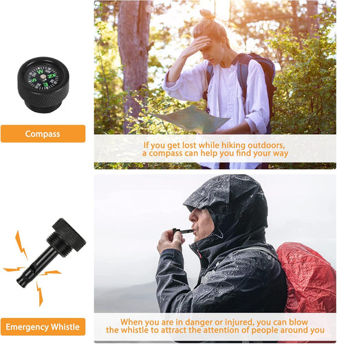 Folding Shovel (24.21'') - Camping Survival Off Road E Tool with Pickaxe, Portable Bag