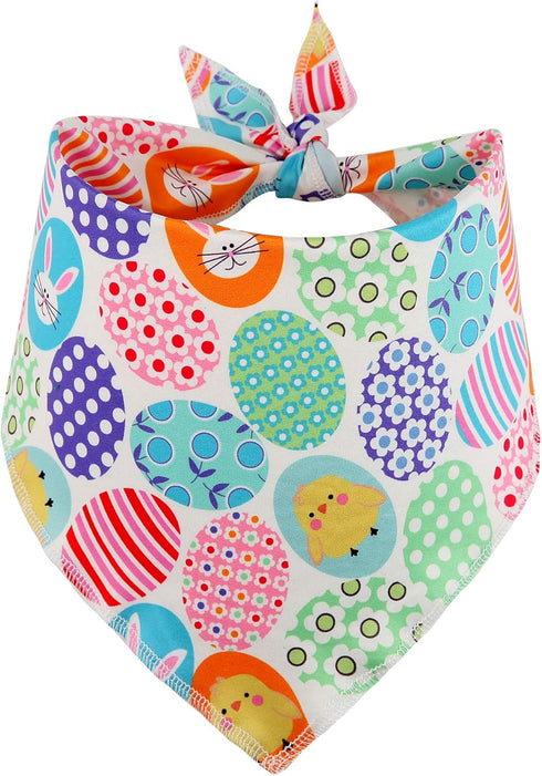 BoomBone Easter Dog Bandana | 2 Pack Triangle Bibs Pet Scarf for Small to Large Dogs and Cats