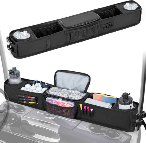 Golf Cart Inner Storage Tray - No-Drilling Front Storage Basket Compatible with EZGO Drive Club Car Kandi Golf Cart