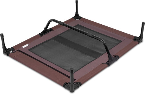 Internet's Best BIRDROCK Home Dog Cot - Elevated Dog Bed, 36 x 30, Cool Breathable Mesh, Medium, Brown