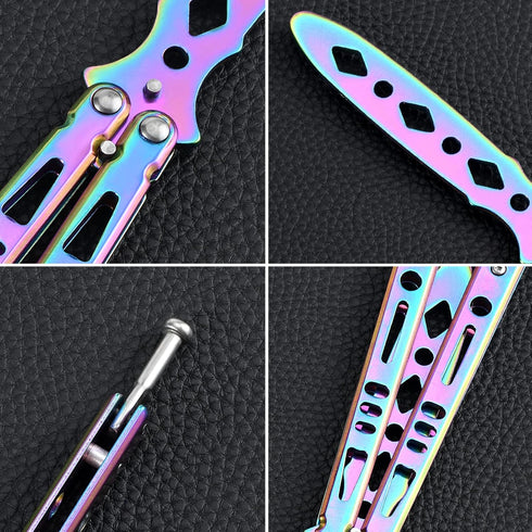 Practice Tool Set of 3 Color, Full Stainless Steel, Cool Color Design (black&silver&colorful)