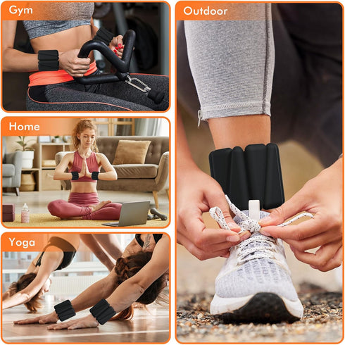 Wrist Weights, Adjustable Ankle Weights for Home Gym Workout, Set of 2 (1LB Each) for Running & Strength Training