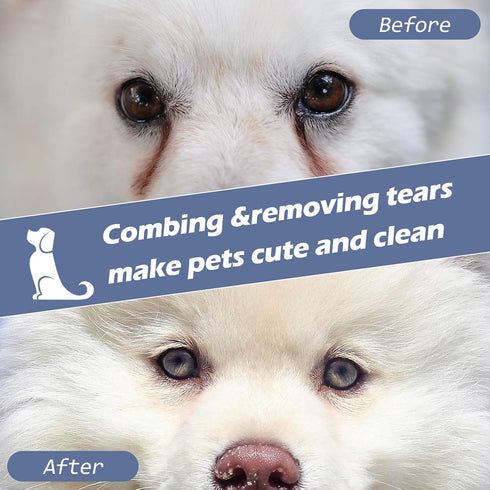 10 Pieces Tear Stain Remover Comb, Stainless Steel Pet Grooming Comb for Dogs and Cats