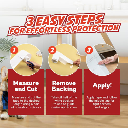 Panther Armor Anti Scratch Furniture Protector, 2X Rolls, 4in x 20ft Furniture Scratch Guards for Cats