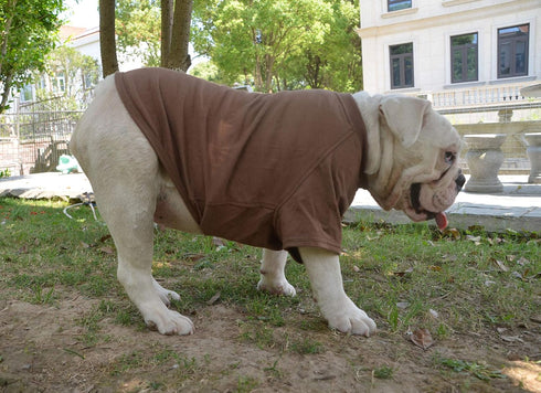 Lovelonglong Bulldog Clothes, Blank T-Shirt Tee for French Bulldog, English Bulldog, American Pit Bull, 100% Cotton,