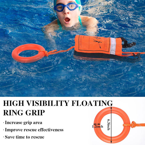Water Rescue Throw Bag with 70ft Rope and 2 Emergency Whistles for Kayaking, Boating, Fishing