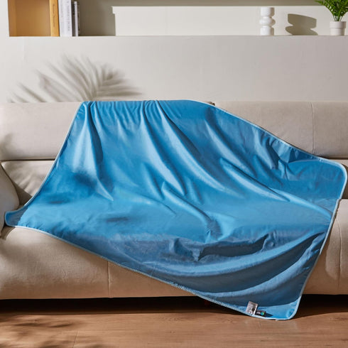 Kritter Planet Waterproof Cooling Dog Mat, Soft Cooling Pet Blanket for Summer, Lightweight Cooling Outdoor Mat, Reversible Furniture Cover Couch Sofa Bed, 50 x 60 inch, Blue