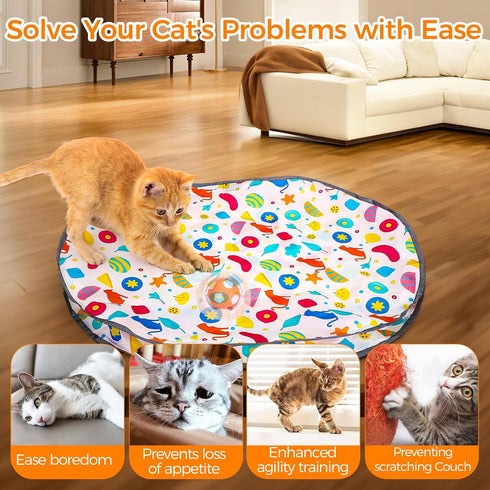 4 VIWIK Cat Toys for Bored Indoor Adult Cats, Interactive Automatic Motion Activated Kitten Ball Toy, Hide and Seek