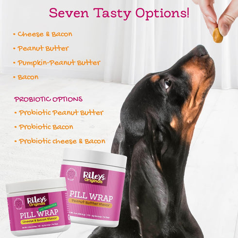8 oz Riley's Pill Wrap for Dogs - Delicious Peanut Butter Flavored Pill Paste for Dogs - Wrap Pills, Capsules, Tablets