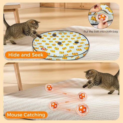4 VIWIK Cat Toys for Bored Indoor Adult Cats, Interactive Automatic Motion Activated Kitten Ball Toy, Hide and Seek