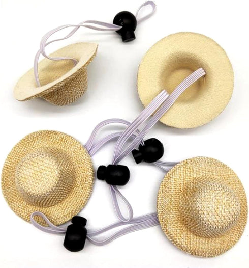 Cute Hamster Hat and 10 Pcs Sunglasses Set for Hamsters, Lizard, Guinea Pig, Small Pet Accessories (Beige)