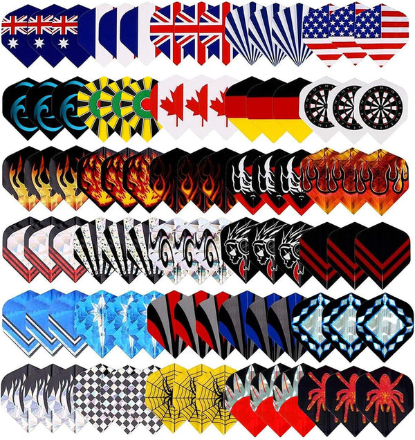 Tezoro Standard Dart Flights, 30 Sets, 90 Pcs, Durable Replacement Accessories, Rich Designs