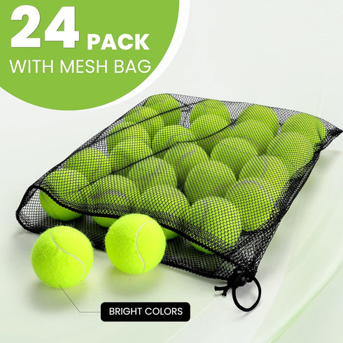 12/24/36/80 Pack FURWEY Tennis Balls, Bulk Tennis Balls Pressureless Tennis Ball, Come with Mesh Bag for Easy