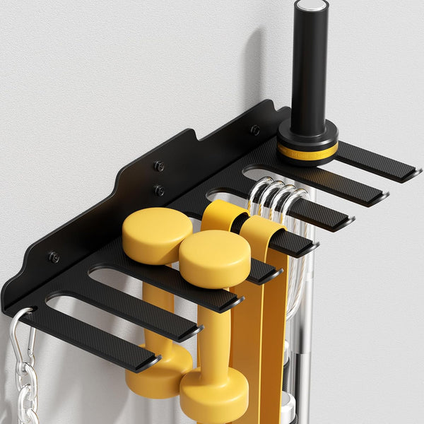 Olympic Barbell Hanger - Vertical Barbell Mount Rack, Space Saving Garage Gym Accessory, Black Powder Coated
