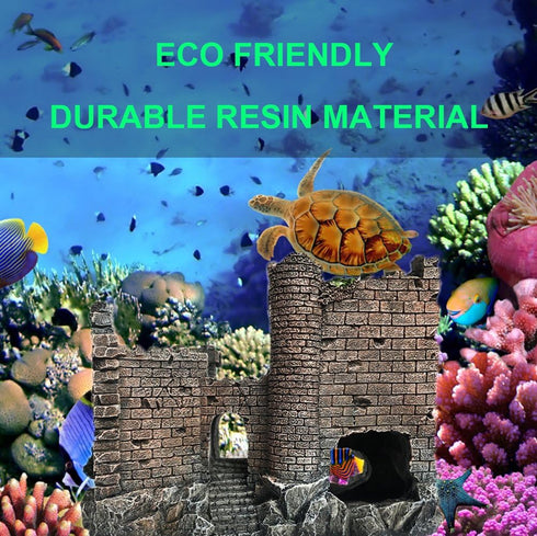Aquarium Ornaments Resin Castle Decorations - Eco-Friendly Fish Tank Supplies